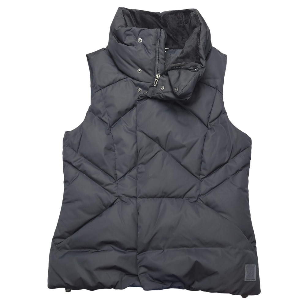 Under Armour Storm Down Vest Womens M Black Sportstyle Quilted Puffer Full Zip